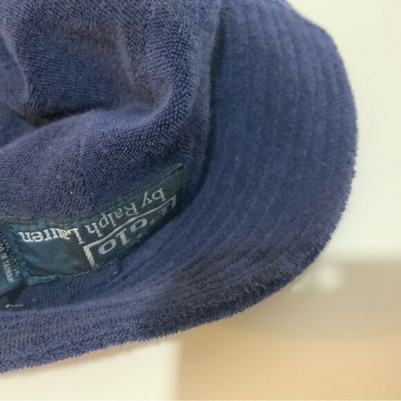 Polo hat blue velour size S / M with yellow embroidered horse - Picture 4 of 4